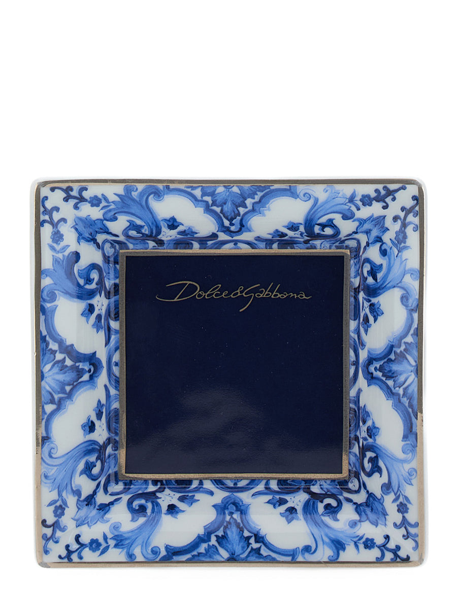 Square Porcelain Tray Blue Decorative Accessories
