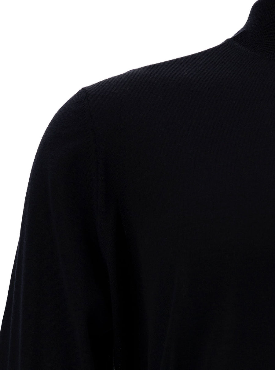 Blue Wool Turtleneck Sweater For Men Virgin Tops