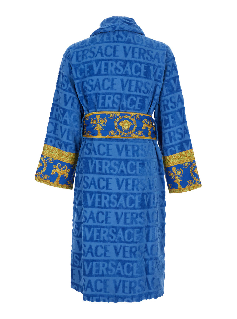 Bathrobe I Heart Baroque Blue Cotton Towels & Bath Robes