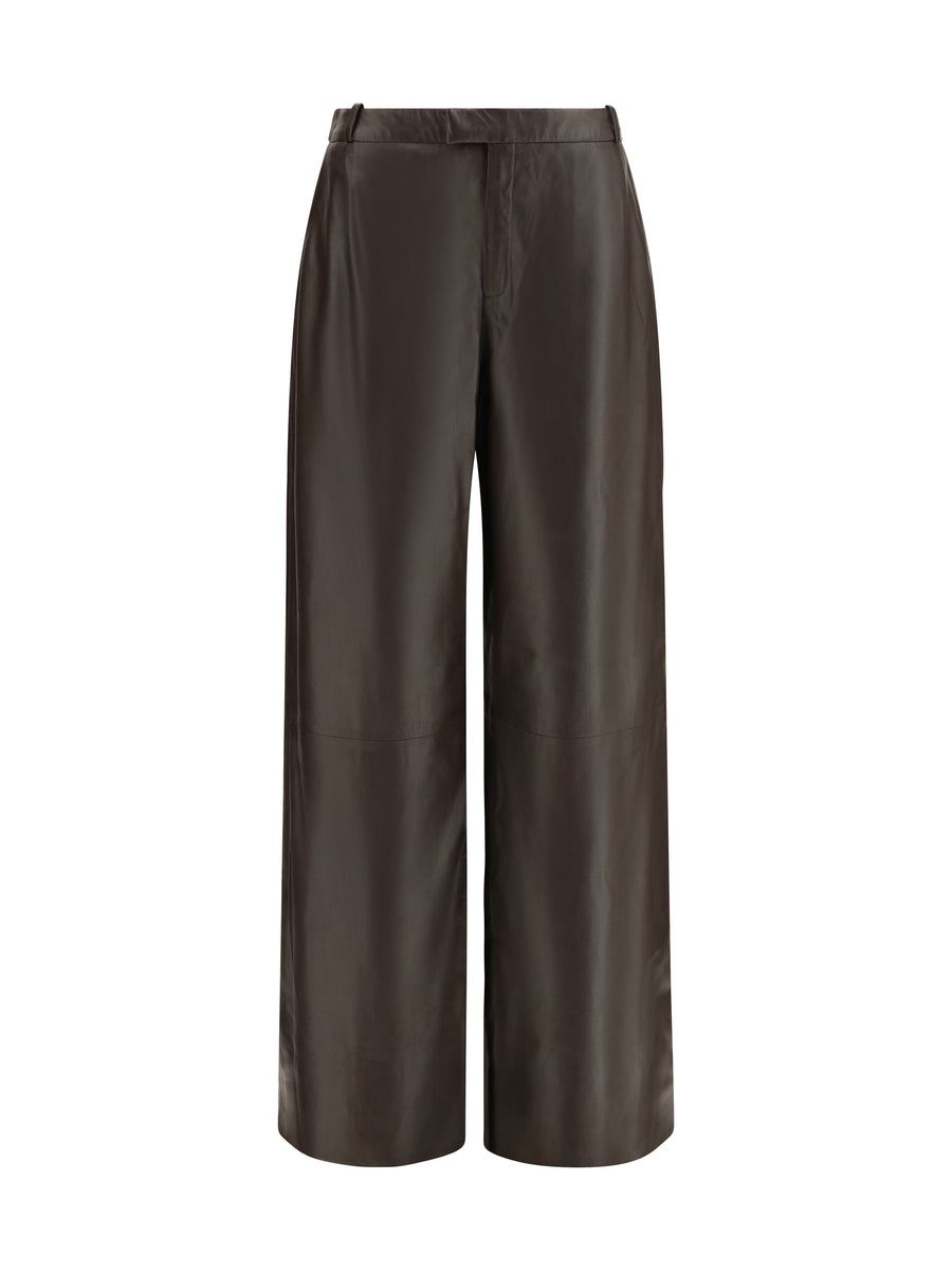 Arma 100% Leather trousers in brown