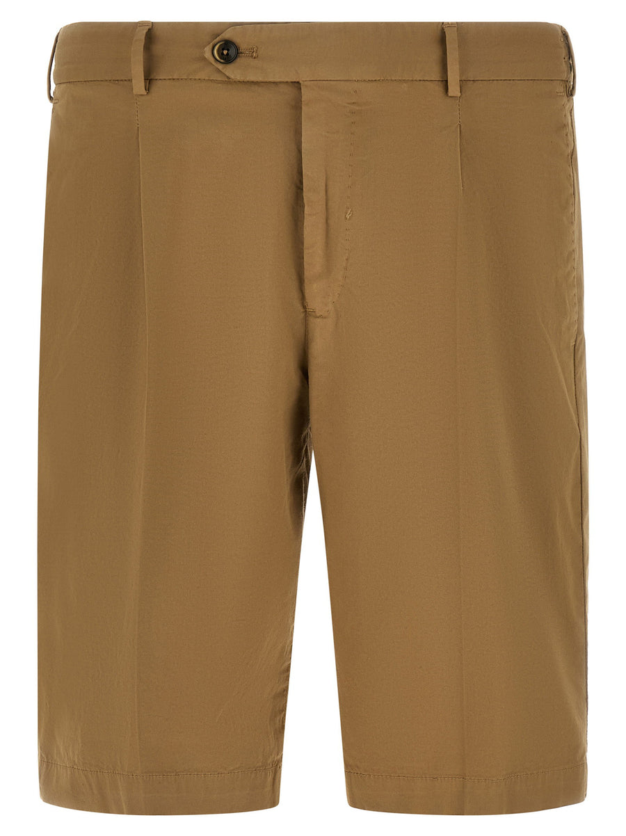 Pt Torino Stretch Cotton Bermuda Shorts — Camel