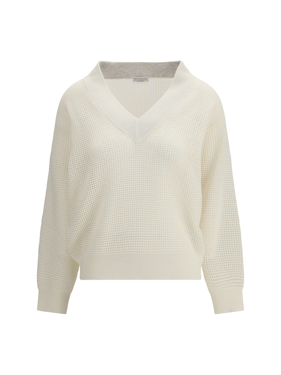 Brunello Cucinelli 100% Cashmere sweater in beige