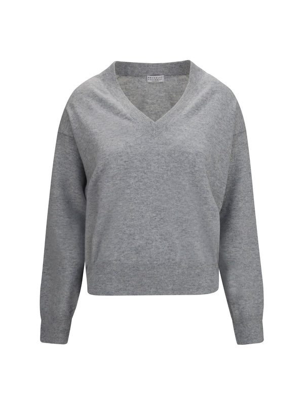 Brunello Cucinelli 100% Cashmere sweater in gray