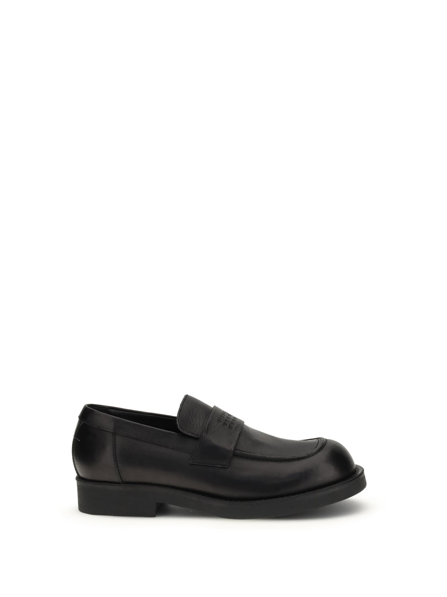MM6 Maison Margiela Upper: 100% calf leather; Sole: 100% rubber loafer in black