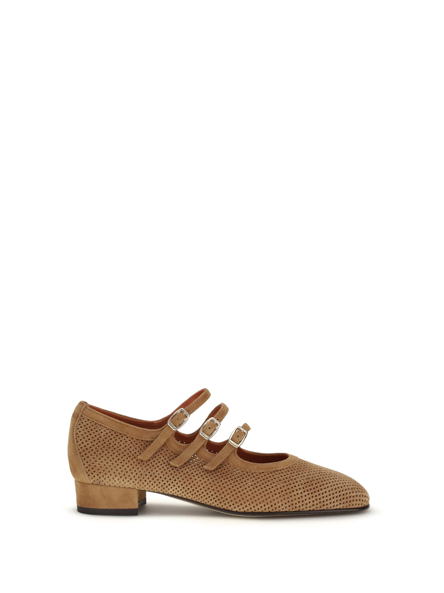 Carel Paris 100% Calf Leather Bos Taurus ballet flat in tan