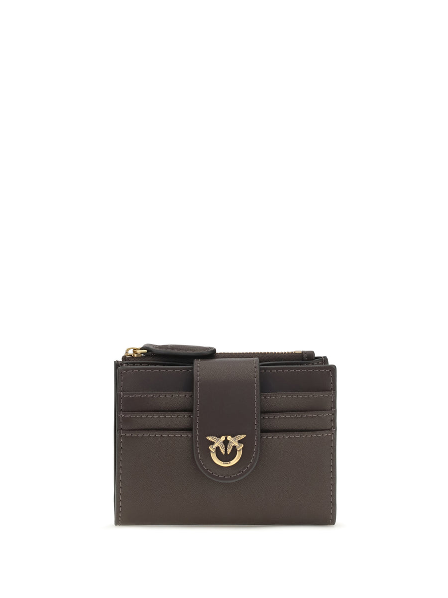 Wallet With Logo Marrone Marasca-antique Gold Calf Leather Bos Taurus