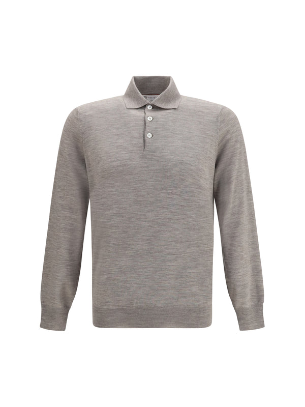 Virgin Wool Polo Sweater Roccia+nebbia Shirts