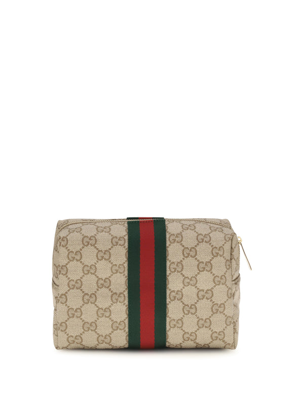 Gucci 45% cotton beauty case in beige