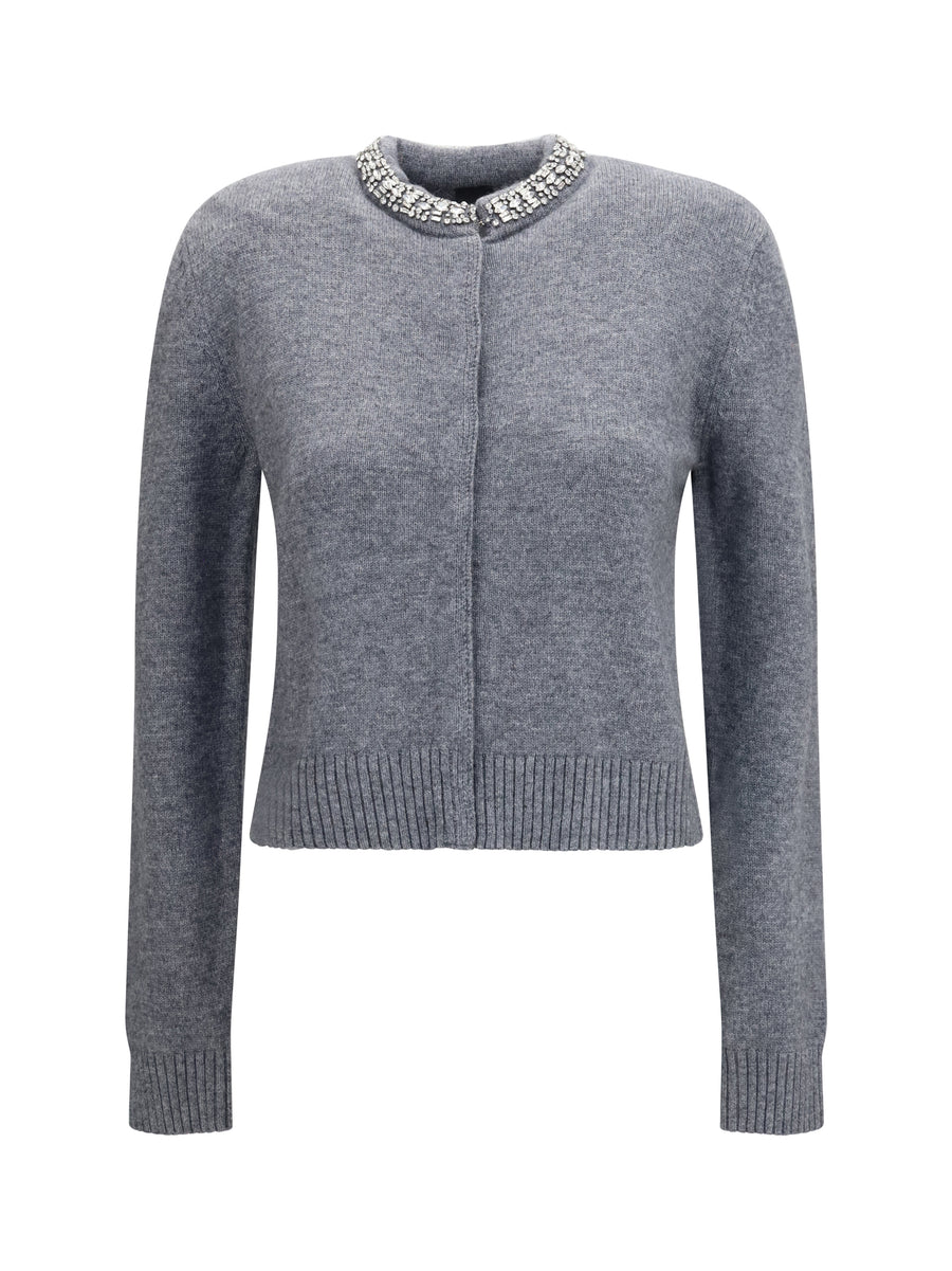 Colonia Cardigan With Jewel Collar Grigio-monumento Gr