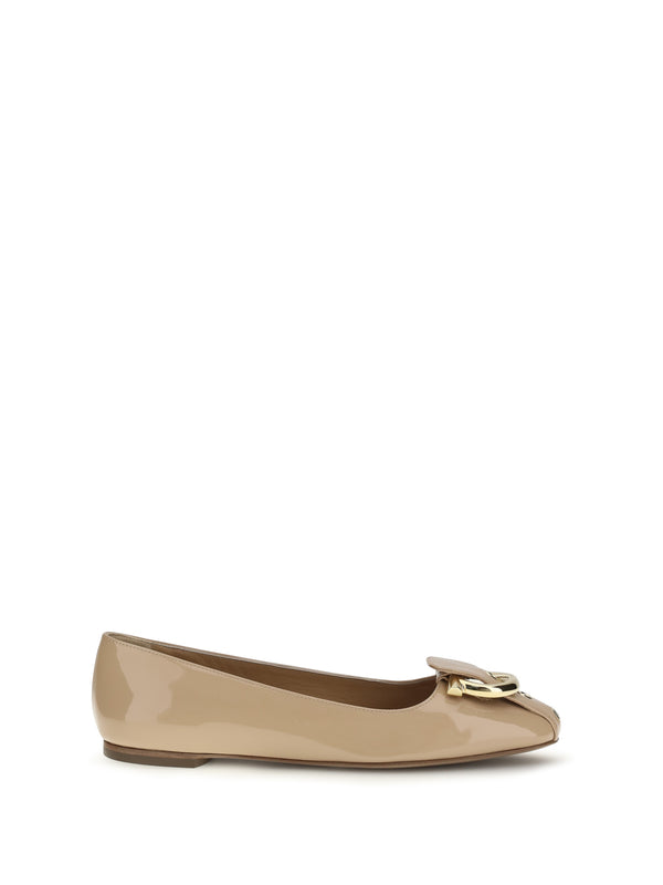 Ferragamo 100% calf leather (Bos taurus) ballet flat in beige