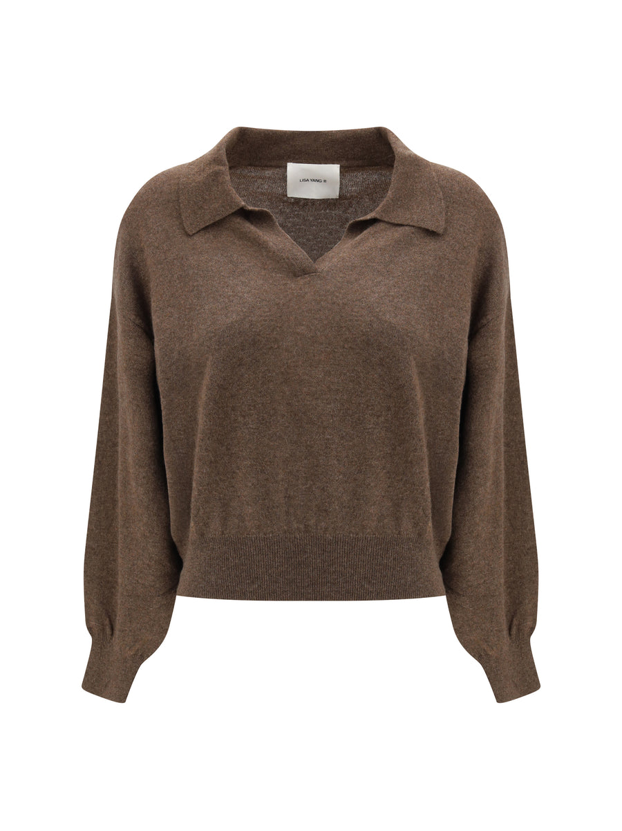 Lisa Yang 100% Cashmere sweater in brown