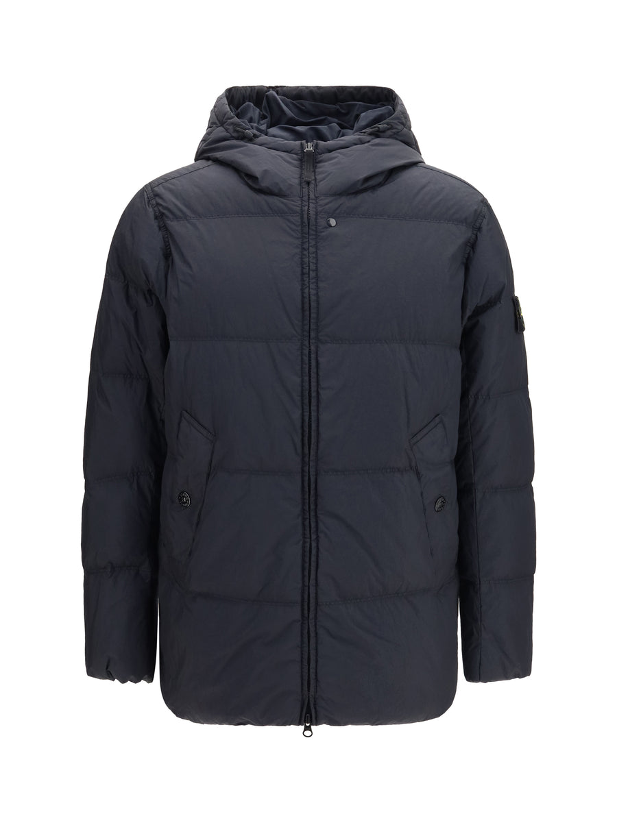 Stone Island Inner: 100% Goose Down; Outer: 100% Nylon down jacket in navy