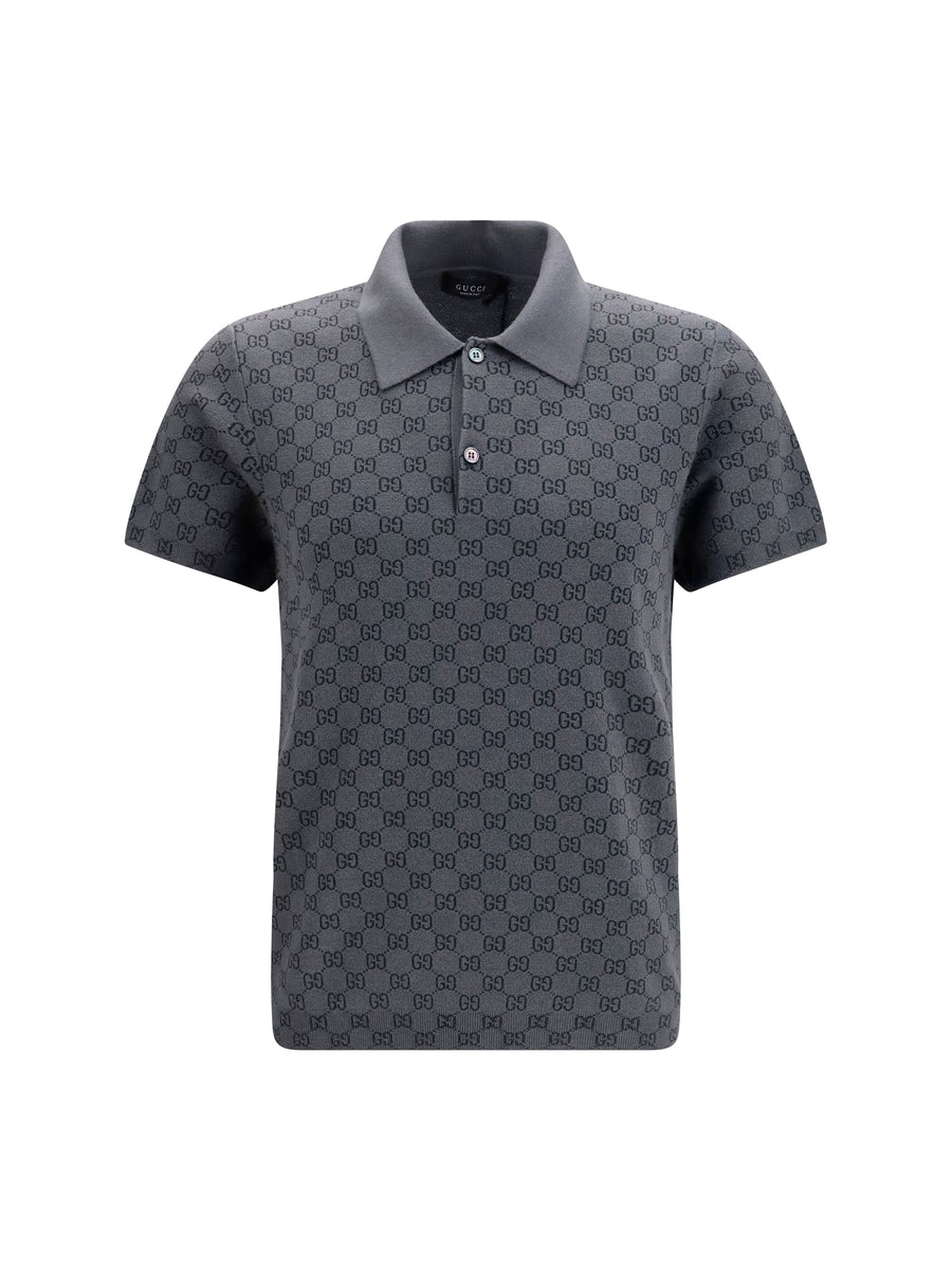 Gucci 51% Wool; 49% Silk polo shirt in gray