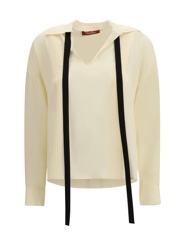Max Mara Studio 100% Silk shirt in beige