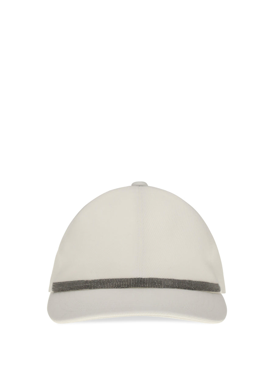 Baseball Cap With Monili Embellishment Naturale Cotton Hats E Hairbands