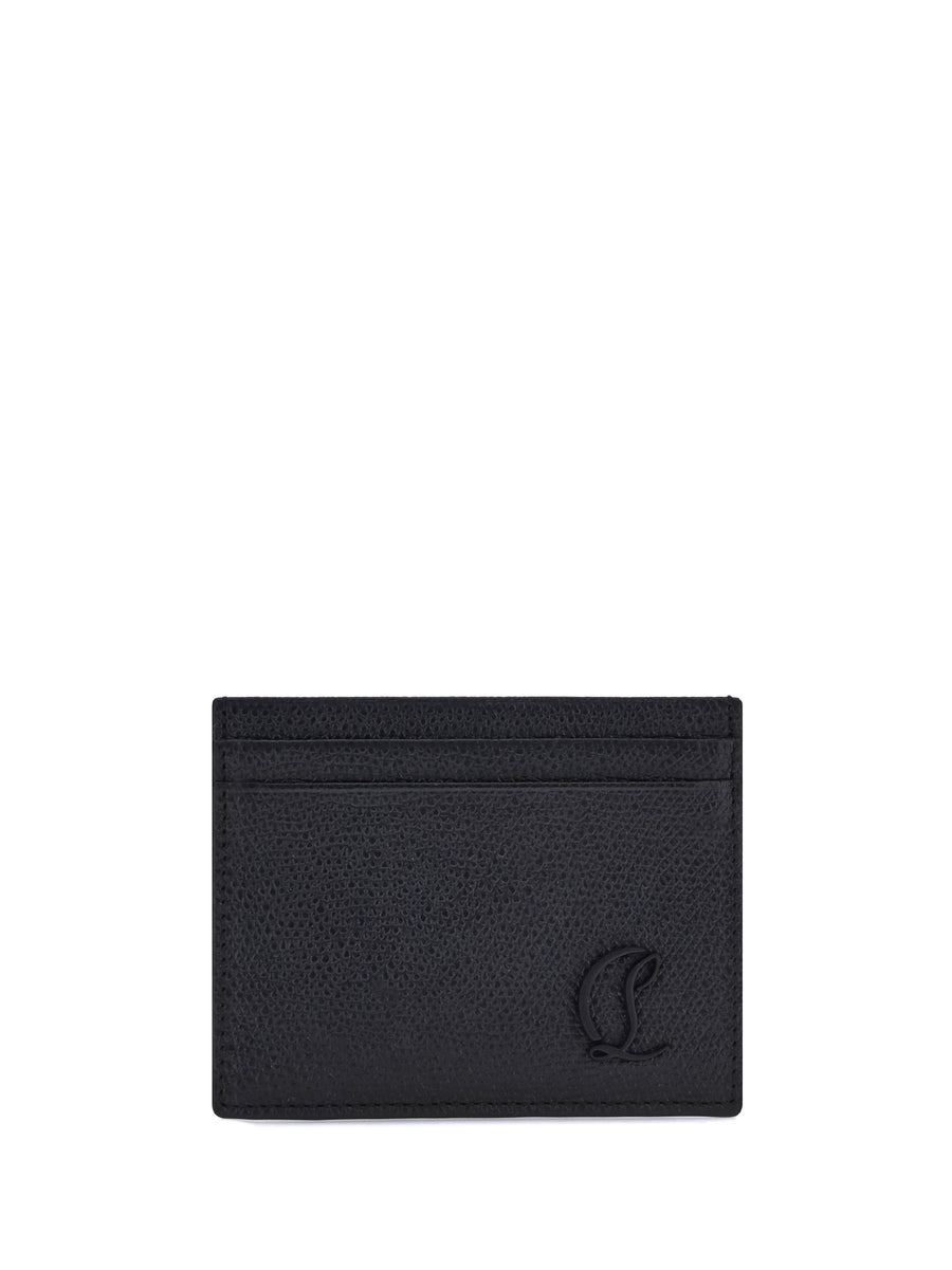 Christian Louboutin 100% Calf Leather Bos Taurus card case in black