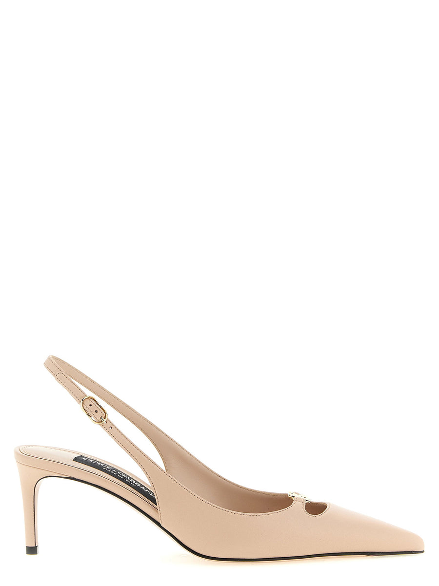 Dolce & Gabbana Lollo Slingback Heel — Beige