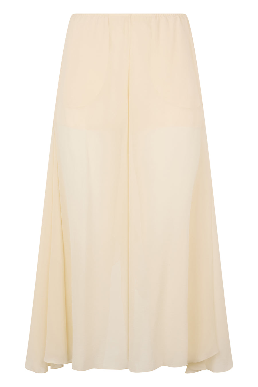 Trousers Silk Mid-Calf — Yellow Flared