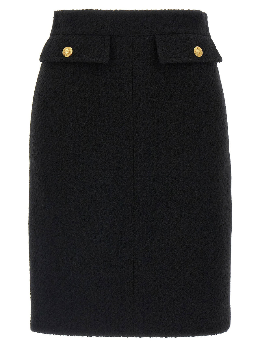 Chloé Bouclé Wool Skirt — Black