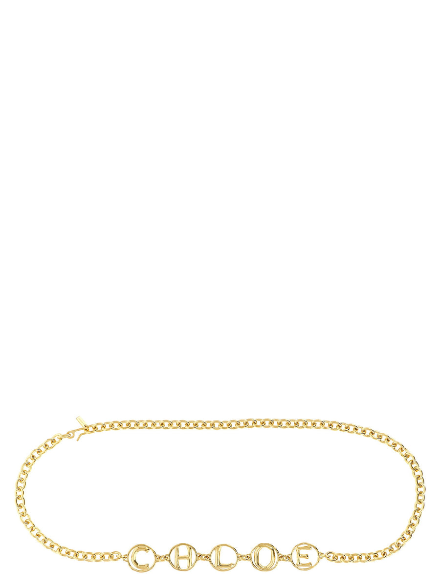 Chloé Script Belt — Gold