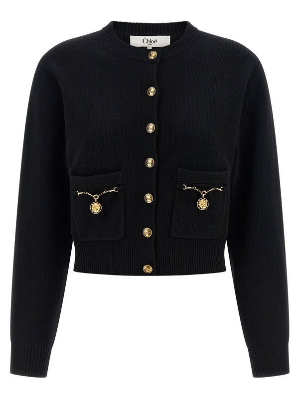 Chloé هورس ميدال كارديغان — أسود
