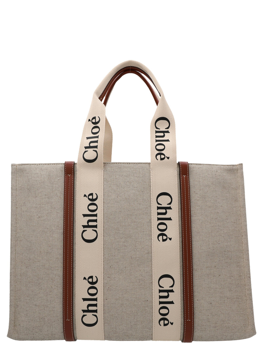 Chloé Woody Tote Bag — Cream