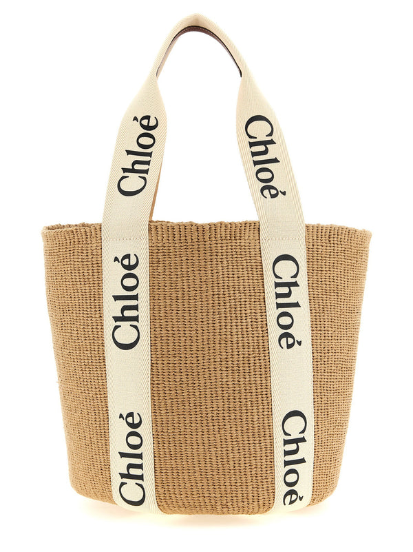 حقيبة تسوق Chloé Woody — بيج