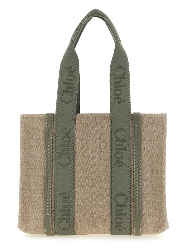 حقيبة تسوق Chloé Woody — بيج