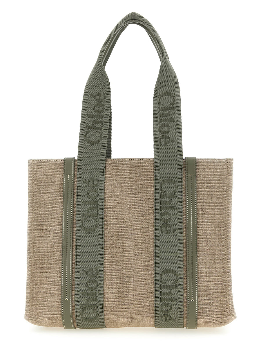 Chloé Woody Tote Bag — Beige