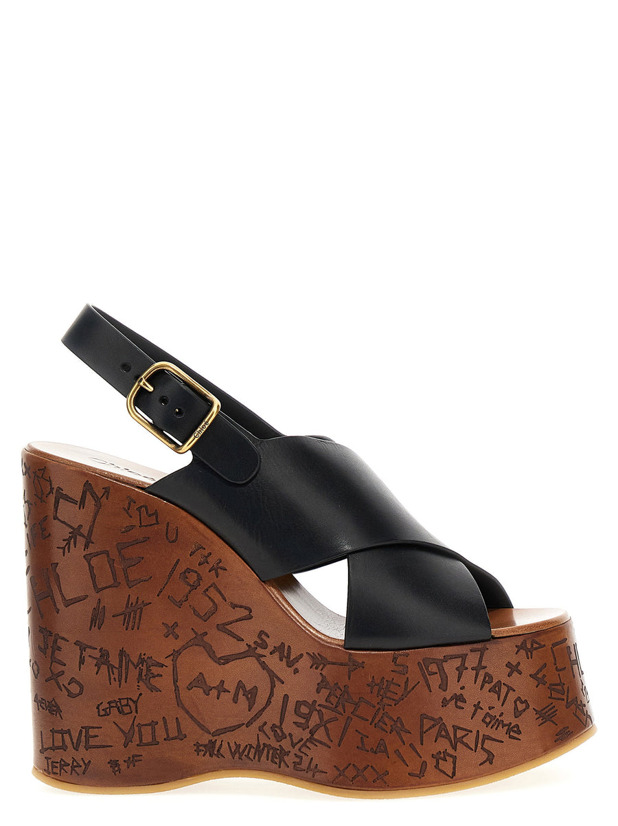 Chloé Maxime Wedge Sandal — Black