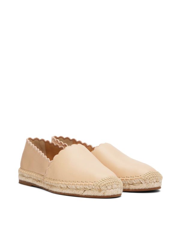 Chloã© Leather espadrille flat in beige