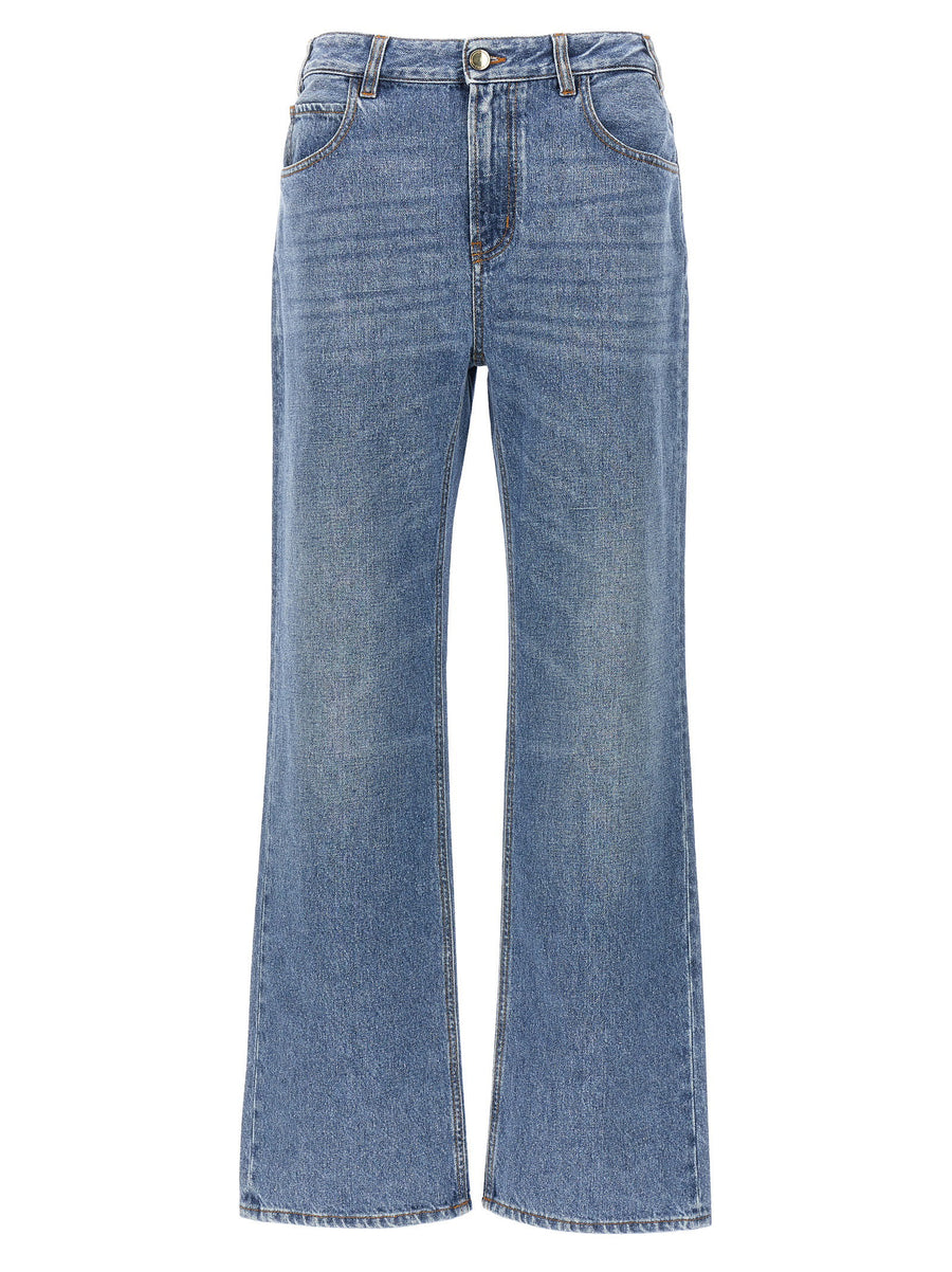 Chloé High-Waist Wide-Leg Jeans — Blue