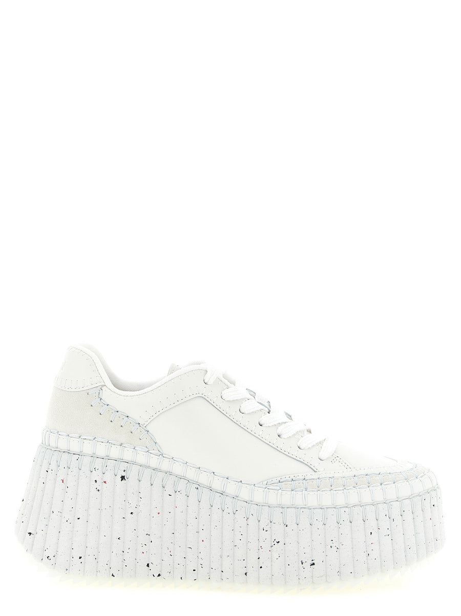 Chloé Nama Wedge Sneaker — White