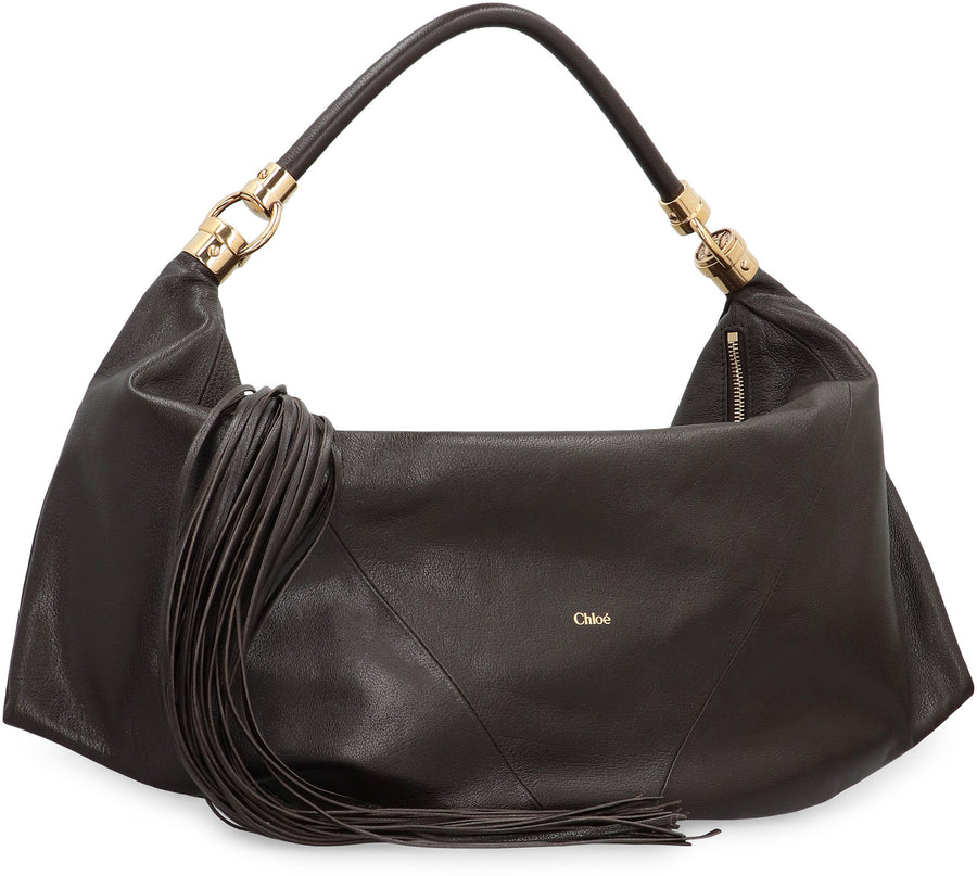 Chloé Carry Small Canvas Tote Bag Brown Cotton