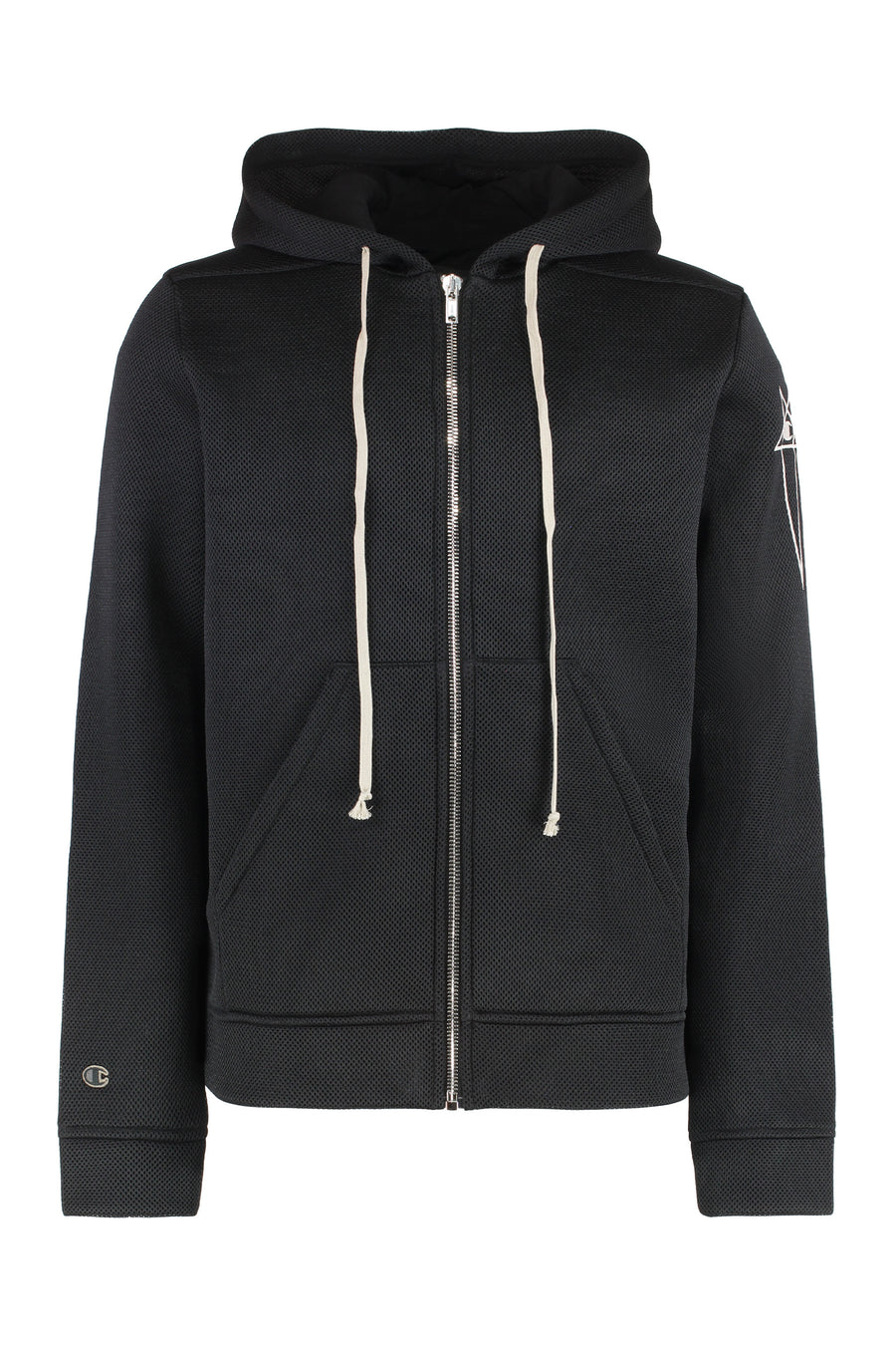 Rick Owens X Champion Full Zip Hoodie Black Polyester
