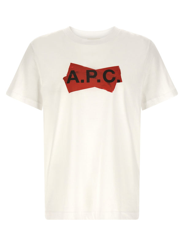 A.p.c. شعار-مطبوع قطن تي شيرت قميص — أبيض