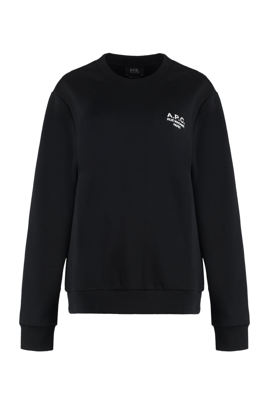 Cotton Crew-Neck Sweatshirt Black Sweatshirts