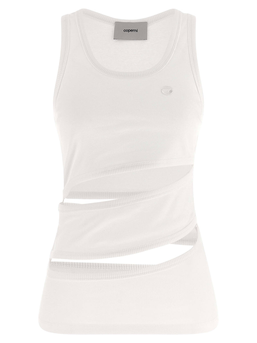 Coperni Spiral Tank Top — white