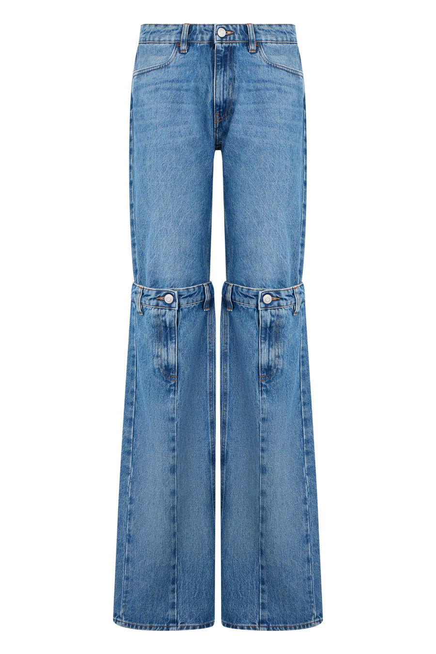 Flared Jeans Blue Denim Cotton