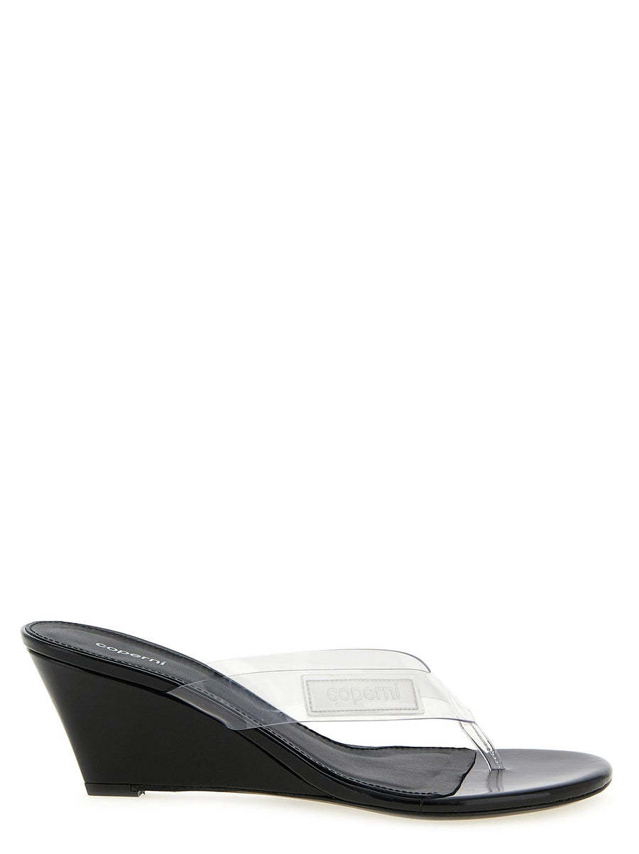 Coperni Logo Patch Transparent PVC Sandal — Black