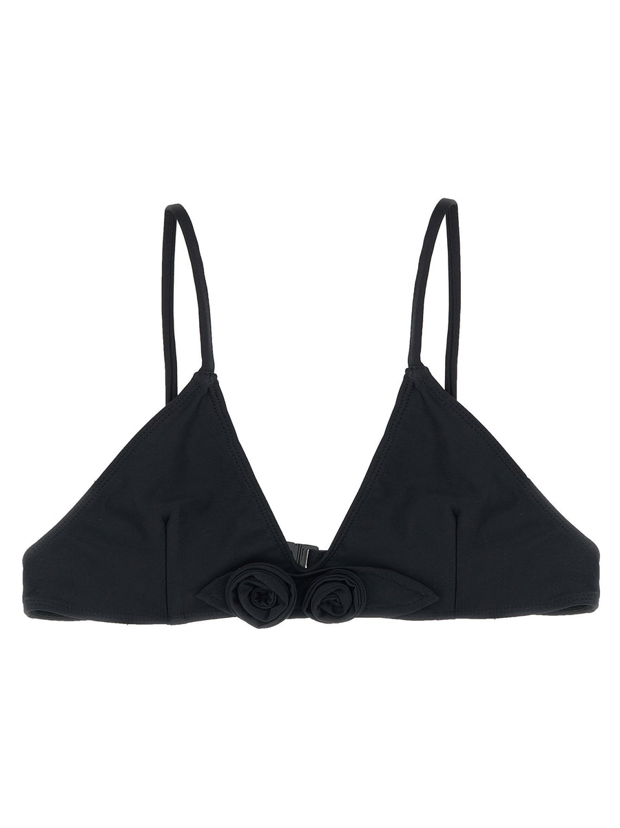 Coperni Flower Bikini Top — Black