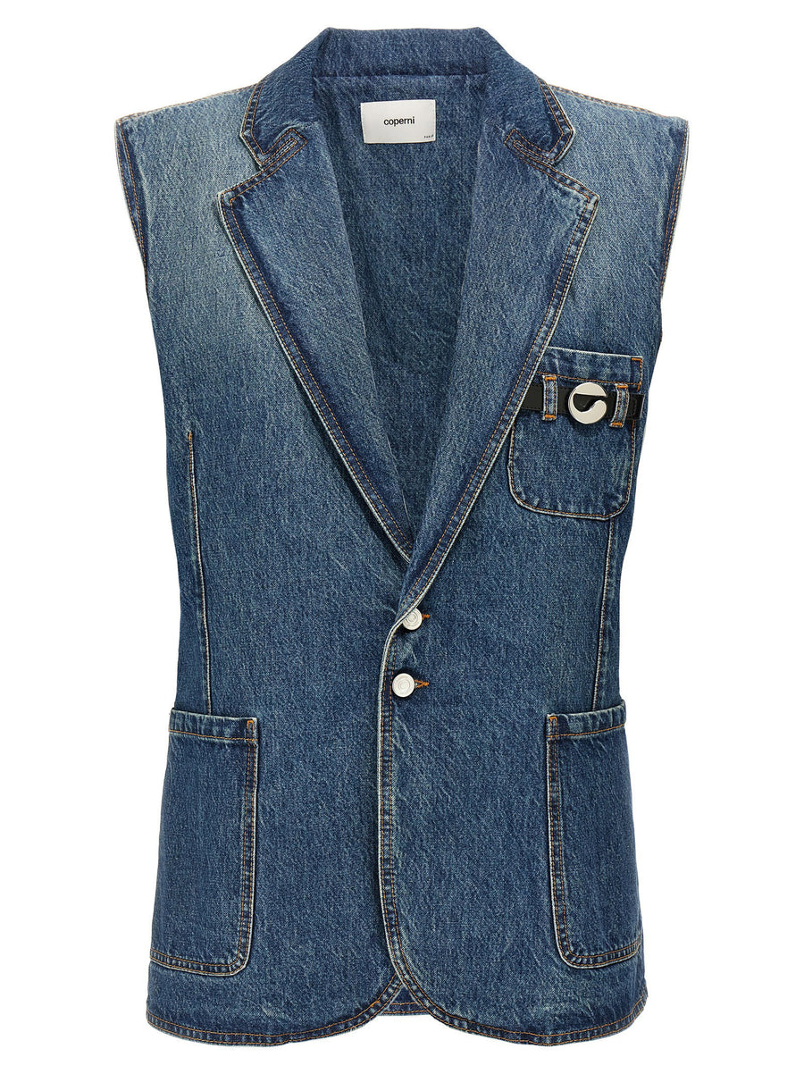 Coperni Delavé Denim Vest — Blue