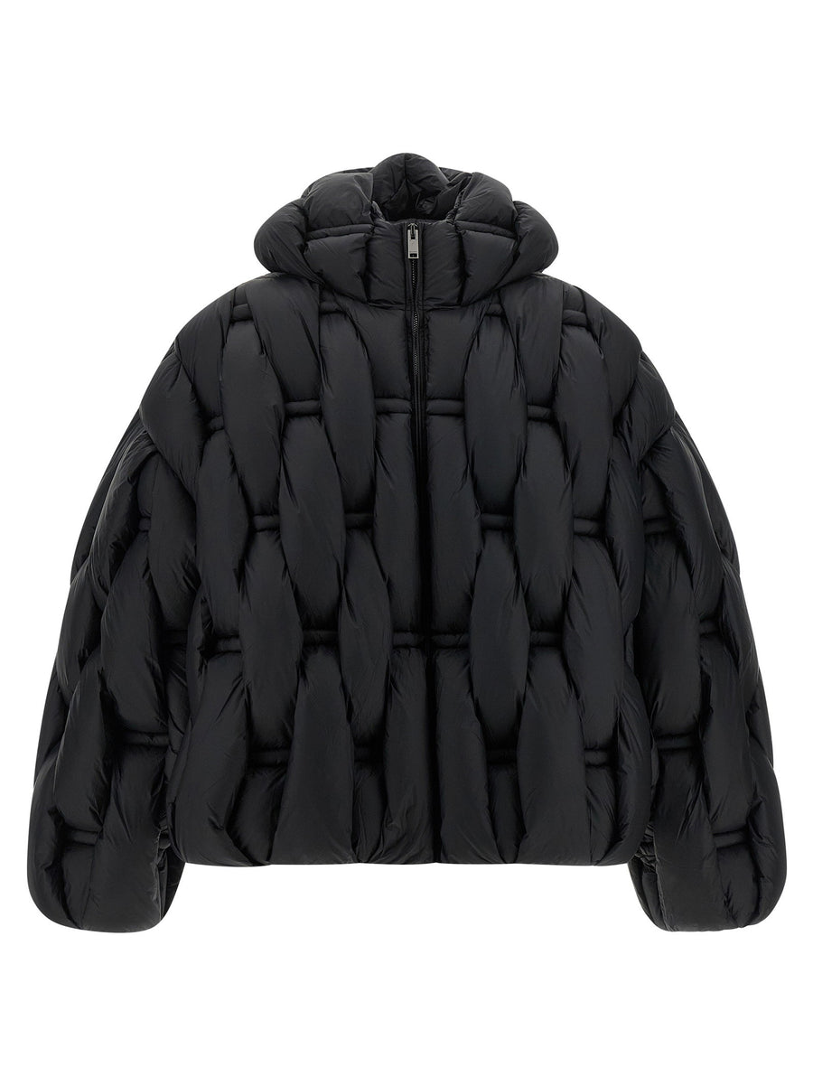 Raxxy 3D Braided Nylon Down Jacket — Black