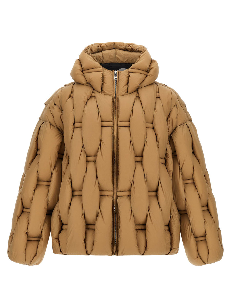Raxxy 3D Quilted Nylon Down Jacket — Camel