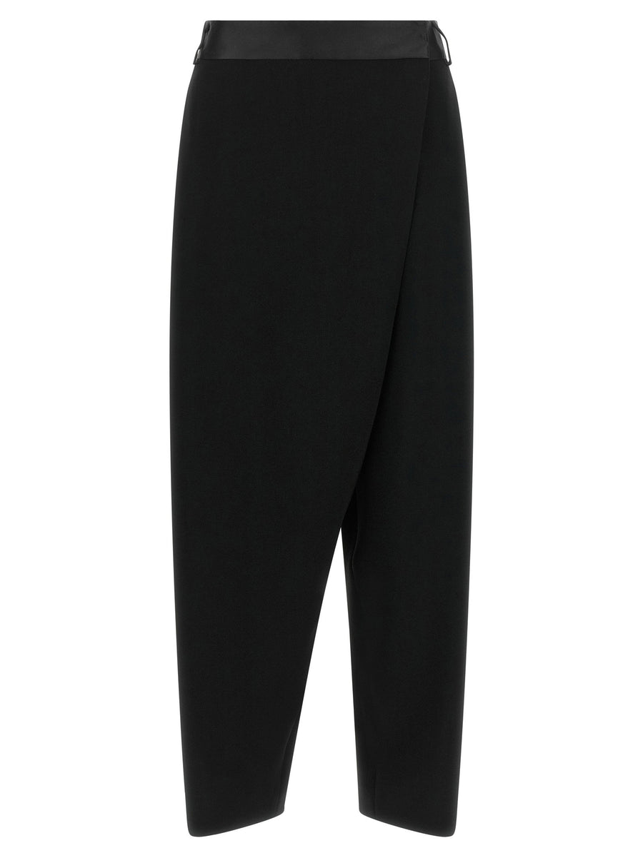 Alberto Biani Asymmetrical Wrap-Front Trousers — Black