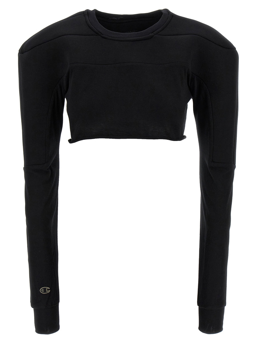 Rick Owens Organic Cotton Scuba-Panelled Sweatshirt — Black