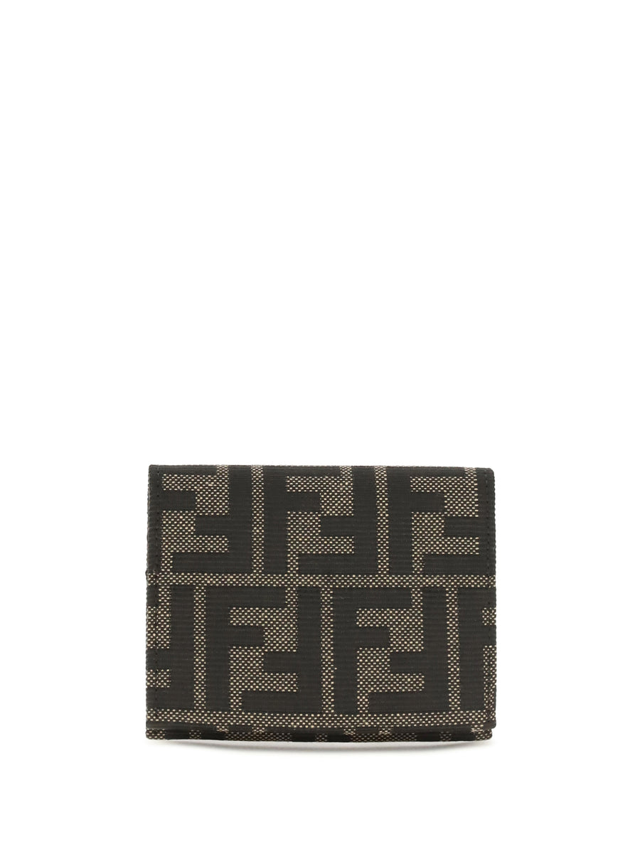 Ff Jacquard Card Holder Tabacco Moro Polyester; Cotton Wallet