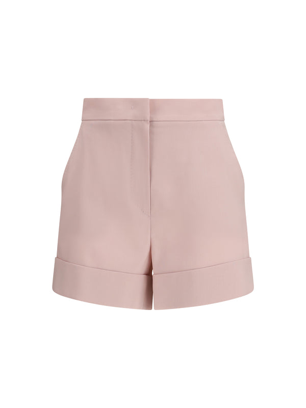 Max Mara 71% Fleece Wool bermuda shorts in beige