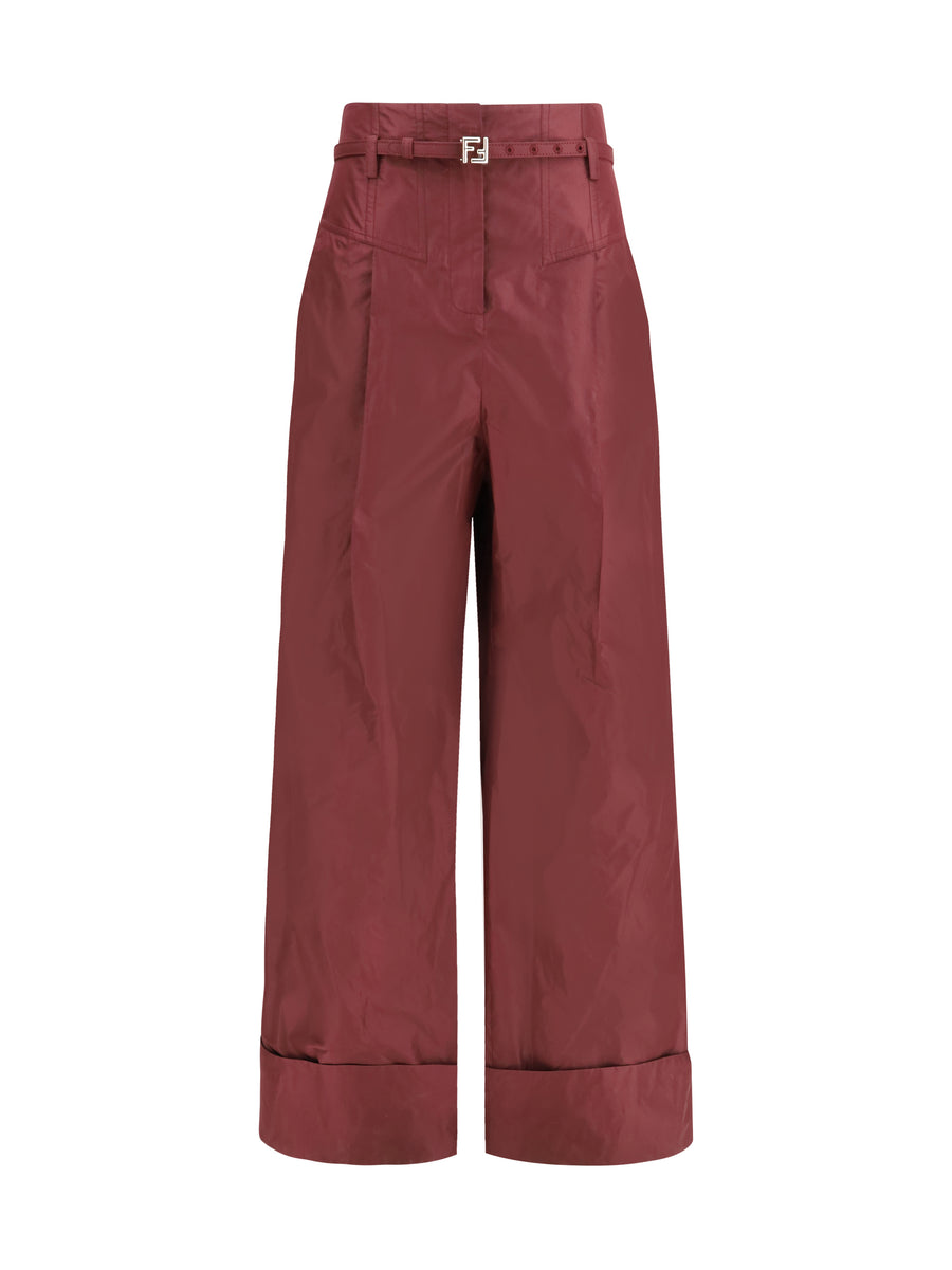 Fendi 100% Silk trousers in purple