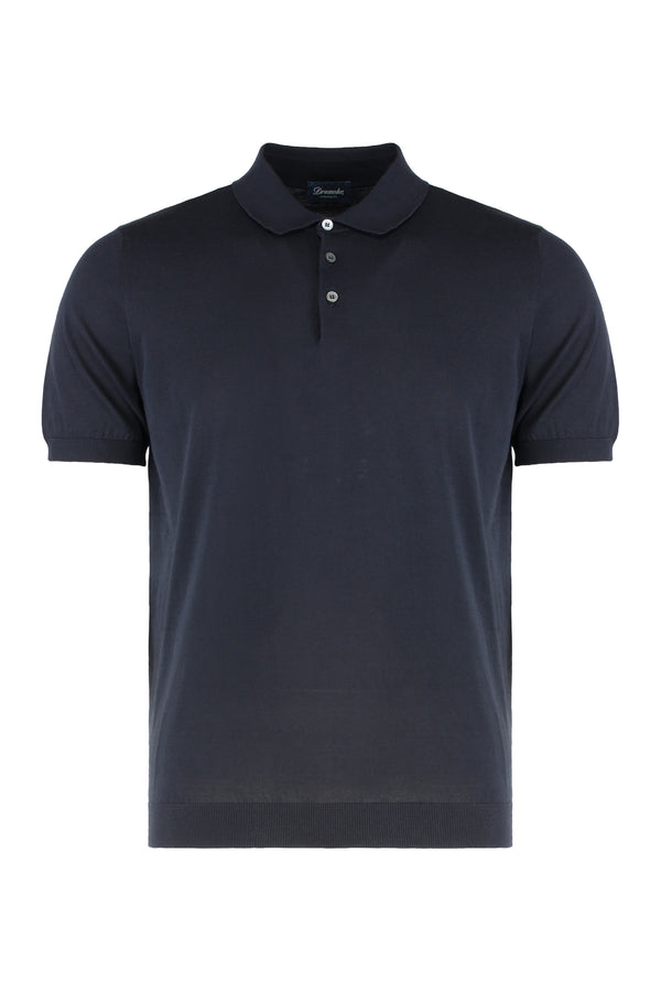Knitted Cotton Polo Shirt Blue